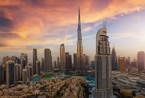 aerial view of Dubai, UAE skyline