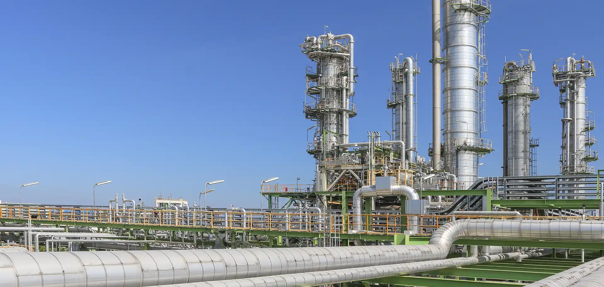 exterior view of a petroleum refinery
