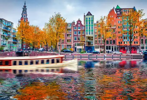 Exterior photo of Amsterdam in the fall